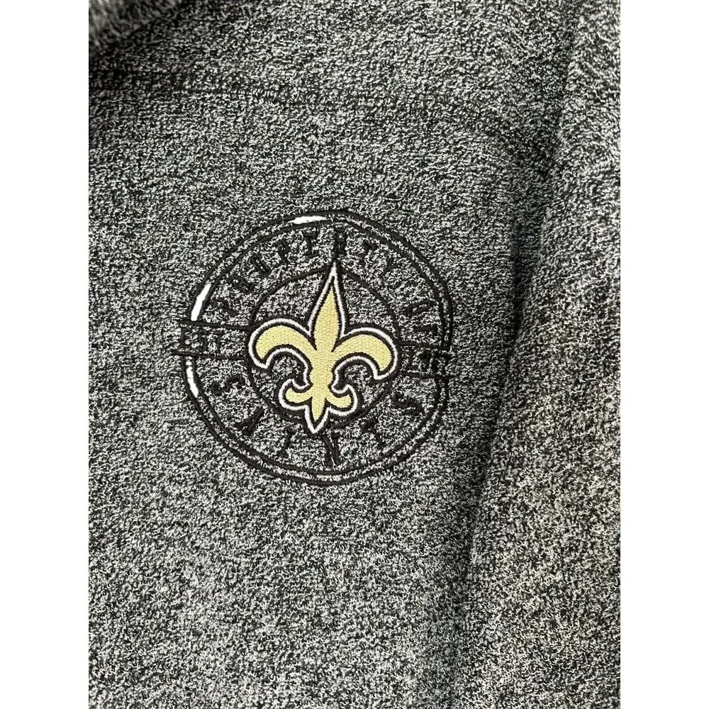 NFL Team Apparel Sweater Size M Grey Black New Orleans Saints Football High Neck - Picture 2 of 12